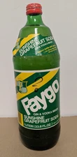 Sealed 70s 80s Sunshine Grapefruit Soda FAYGO 1 Liter Glass Bottle w/Paper Label