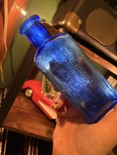Antique Deep Cobal Blue medicine bottle