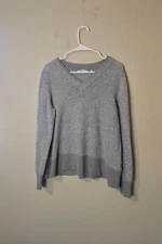 Soft Surroundings Sz Large Women's Wool Long Sleeve Shirt Gray Wool/Alpaca