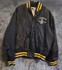 Vintage John Deere Windbreaker Jacket 90's Black 1990 Safety Large Medium