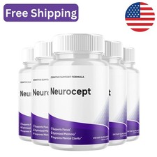 5 Pack Neurocept Nootropic All Natural Formula Brain Supplement 60 Capsules US