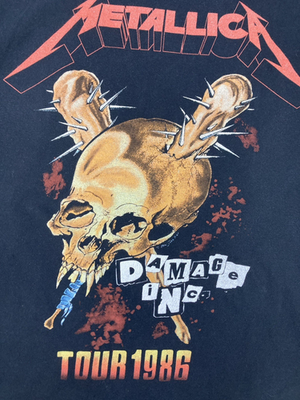 Metallica Damage Inc Tour 1986 Pushead Graphic T-shirt Men Large