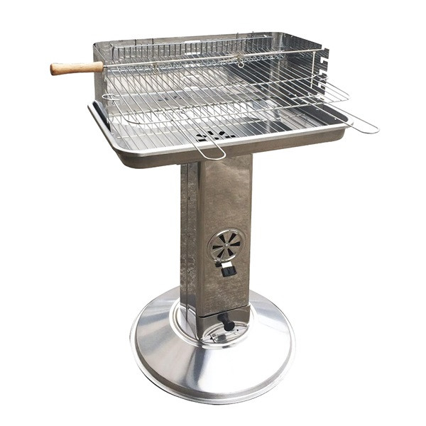 BBQ Carbone Inox con Girarrosto Elettrico - Acciaio Inossidabile Professional