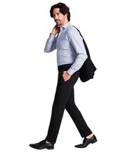Kenneth Cole Mens Slim fit Dress Pants 32 / 30 Black Solid