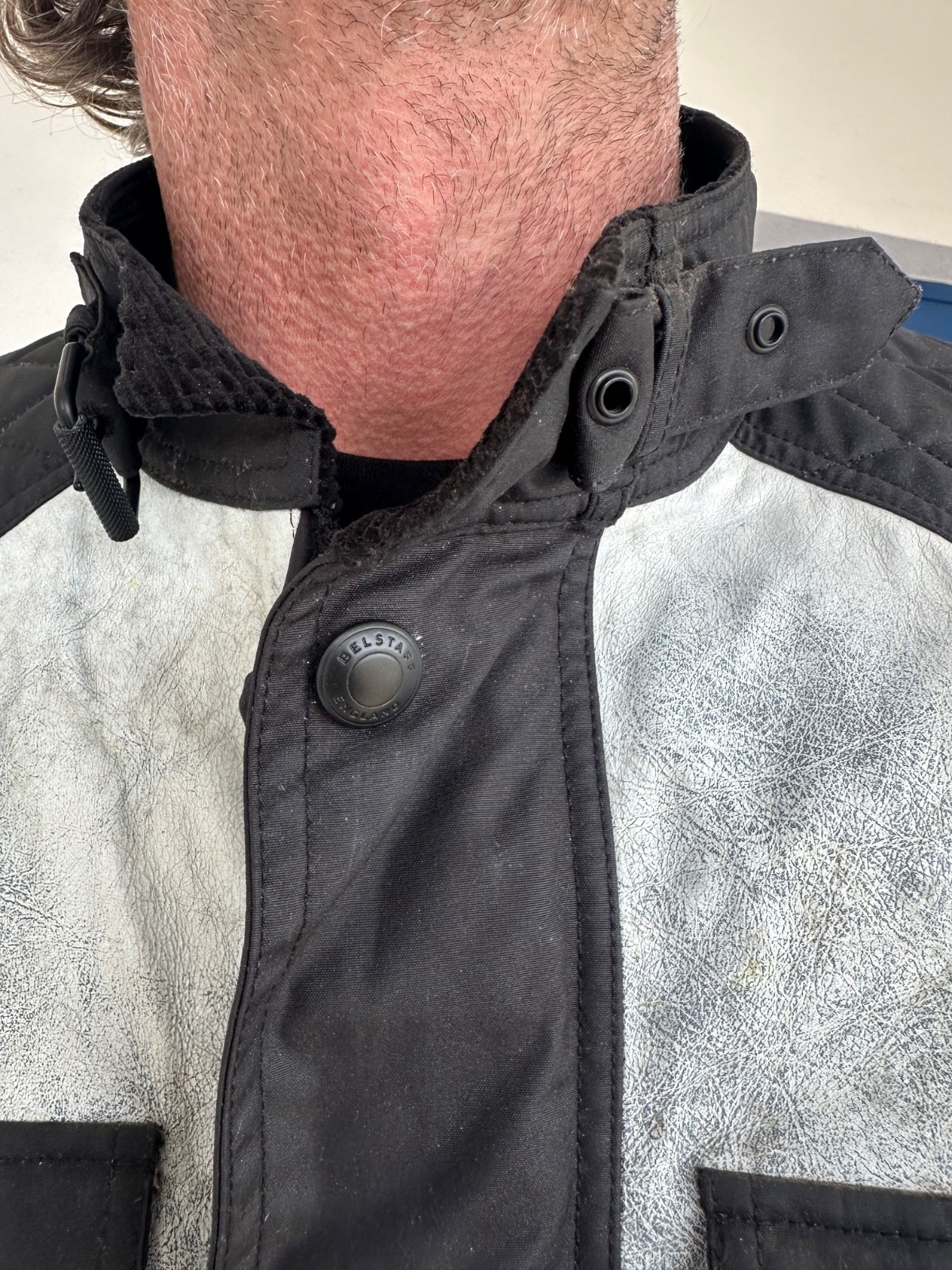 Belstaff Distressed Motorcycle Jacket  Sz 50 Winged Crest Back – Rare Graphic – image 7