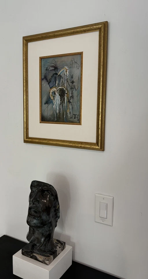 Salvador Dalí Acuarela / Gouache sobre Papel 1904-1989 En Estilo Firmado a Mano Foto 3 de 4