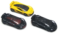 Hot Wheels 2014 McLaren P1 CFH20 Sportscar Lot of 3 Black, Yellow Mattel Diecast