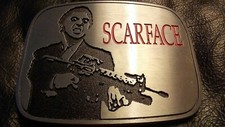 SCARFACE BELT BUCKLE- TONY MONTANA- MOBSTERS- MIAMI- GANGSTERS- ANTI COMMUNISM