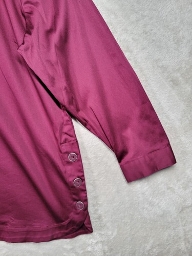 Chico's Blouse Top Sz 3 Plum Button On Side Monrovia Long Sleeves VNeck Collar - Picture 6 of 23
