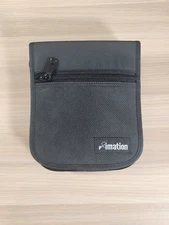 IMATION Black Zippered Storage Tote CD Carrying Case Holds 22 CDs