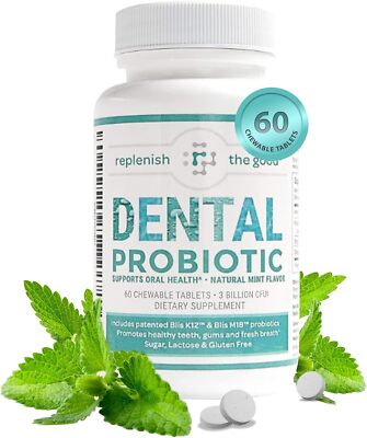 Dental Probiotic 60 Count Oral Supplement For Bad Breath And Oral Health
