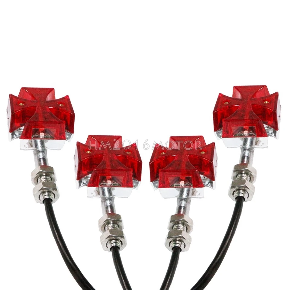 4pcs 2" aluminum& plastic Mini Lights For Yamaha VStar XVS 650 1100 1300 - Image 3 of 4