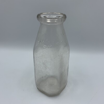 Vintage One Pint Glass Guernsey Dairy Milk Bottle From Benton Harbor MI 1950s