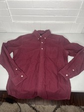 American Eagle Mens Soft Classic Fit Button Up Red Dress Shirt Medium
