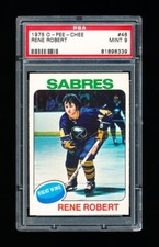 1975 OPC HOCKEY 46 RENE ROBERT PSA 9 MINT SABRES