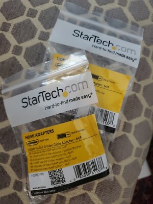 NEW Lot of 2- StarTech HDMI (M) to DVI-D (F) Video Cable Adapter HDMIDVIMF