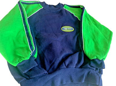 1 blaues Sweat m. m. grünen Armen Gr. 122   Mirror Moden NEU