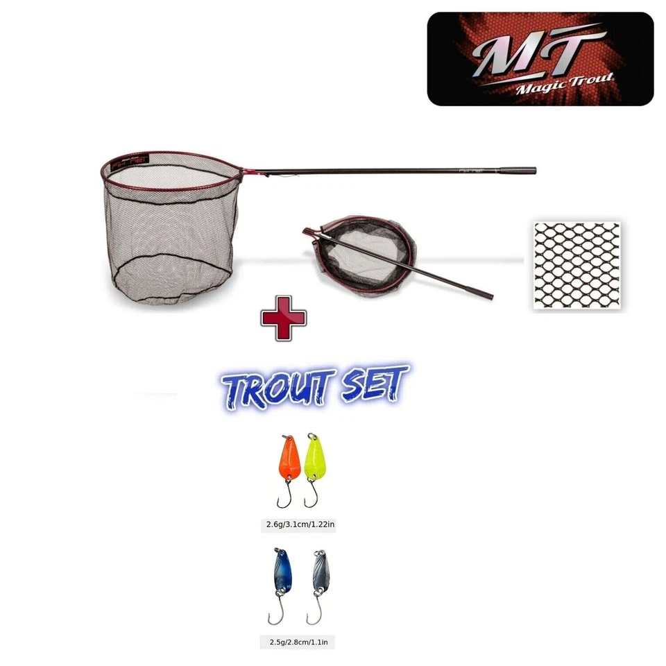 Quantum ZEBCO MAGIC TROUT FIX NET + 4 Stück Trout Spoon´s #3