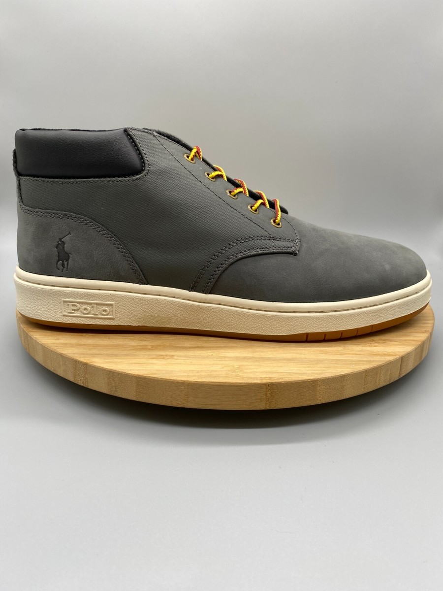 Polo Ralph Lauren Boots Mens Sz 11 Grey Black Leather Ankle  display picture 1