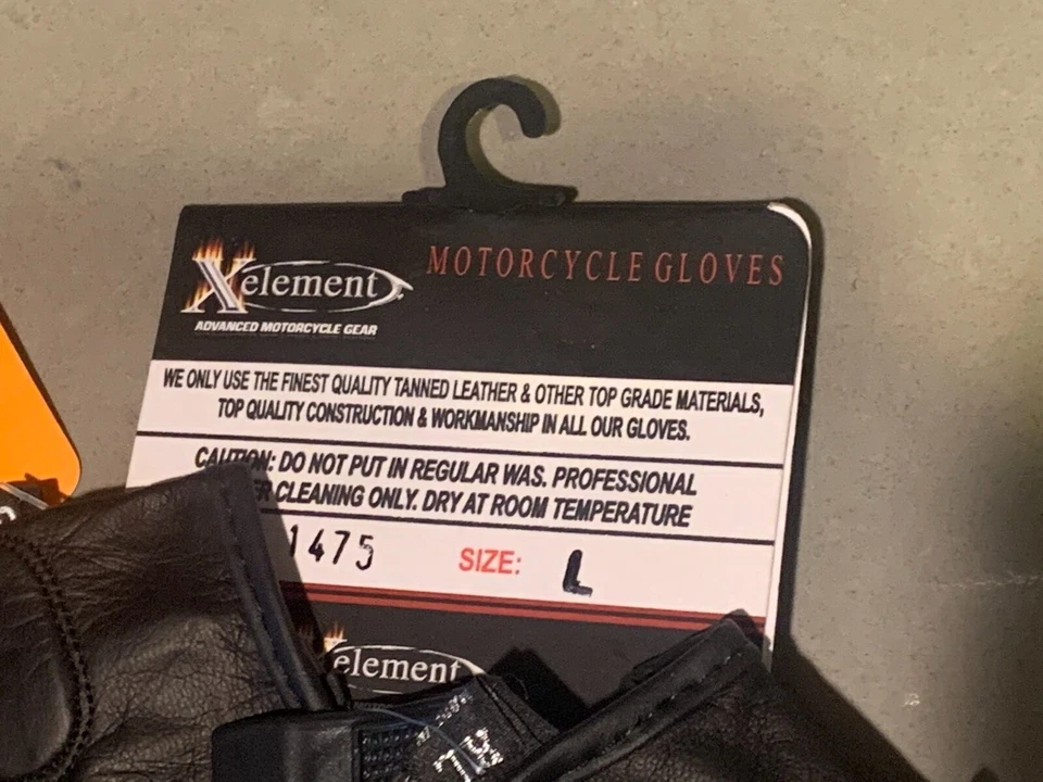 Guantes de montar Xelement 1475 de cuero sin dedos con protección de nudillos para hombre talla L Foto 3 de 4