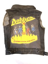Vintage Levi s Black Denim Jacket W/ 1985 Dokken Back Patch Sleeveless Size 40