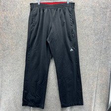 Vintage Adidas Pants Mens Large Black Red Trefoil Zip Straight Sweatpants Y2K