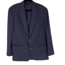 Mens Claiborn Navy Rib Blazer Jacket Size 40R 2 button Classic 3842 Sport Coat