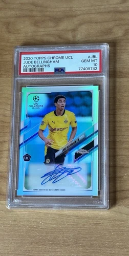 2020 Topps Chrome UEFA Jude Bellingham RC Auto Refractor PSA 10 Low Pop Rare! 🔥