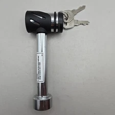 Heavy Duty Vehicle Hitch Receiver Pin Lock With 2 Keys & Attached Lock Cover