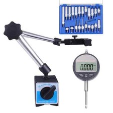 Electronic Digital Dial Indicator with Magnetic Base Holder Fine Adjustable Long