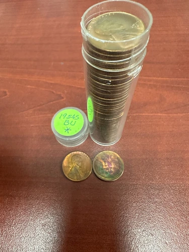 ROLL (50) 1954 S LINCOLN WHEAT CENT PENNIES “STUNNING RED GEMS” BU UNCIRCULATED