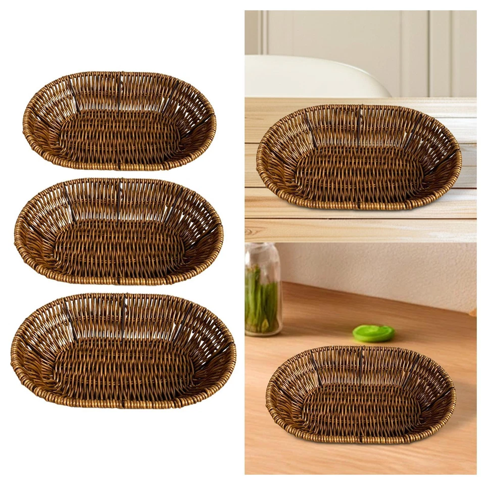 Cestino per il pane, cestino portaoggetti in vimini intrecciato a mano per - Immagine 2 di 2