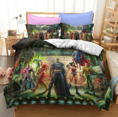 Justice League Batman Superman Single/Double/Queen/King Bed Quilt