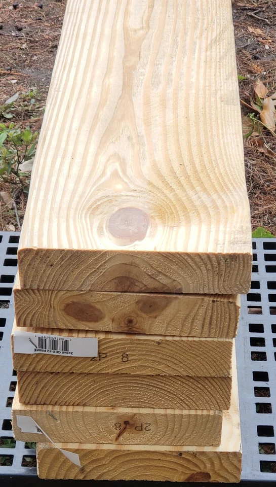 2 in. x 8 in. Madera dimensional de pino amarillo sureño grado premium #2 x 8 pies 6 Foto 2 de 4
