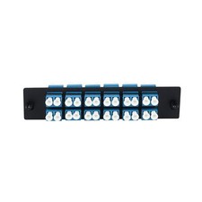 - 24 Fibers LC to LC Duplex Single Mode Fiber Patch Panel with 12 pcs LC/LC U...
