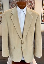 NEW Lands End Mens Beige Corduroy 2 Btn Blazer Sz 42 S
