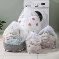 Drawstring Bag Clothing Washing Protect Care Bag Thicken Mesh Bag 3D Laundry Bag