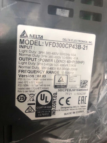 1PC New Delta VFD300CP43B-21 Inverter 30kw 40HP 3phase AC380V Expedited Shipping - Picture 1 of 2