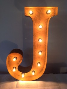 New Rustic Metal Letter J Light Marquee Sign Wall Decoration 24 Image Is Loading New Rustic Metal Letter J Light Marquee Sign