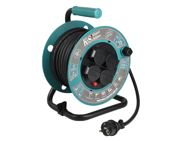 KöNner & SöHnen Ks CR-15M Kabeltrommel 15M 230V VerläNgerungskabel IP44-image