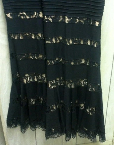 Tadashi Shoji черный, с золотой подкладкой, платье, кружевной топ, безрукавка, оболочка размер 14 отличная покупка - Изображение 3 из 4