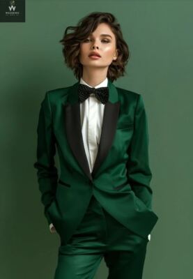 Green Tuxedo Two piece Suit for Women