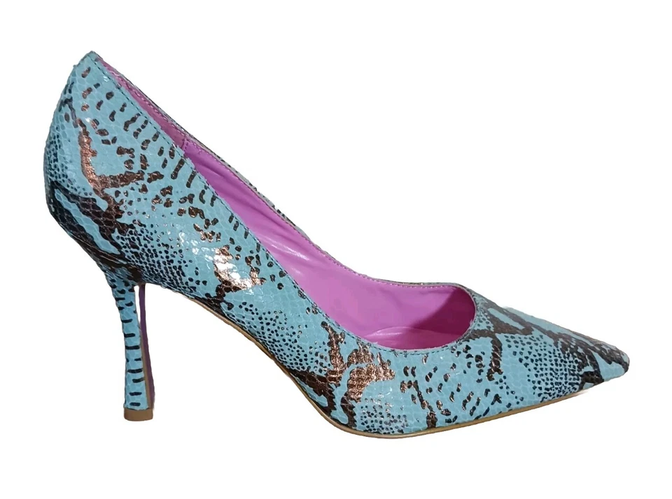 Suzanne Somers Snakeskin Stiletto Heels Size 7.5 M Preowned - Image 2 of 4