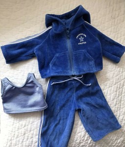 blue velour sweatsuit