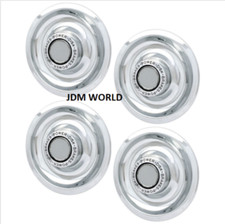 4 Pc Chrome Chevy Gm Rally Wheel Center Hub Caps Disc Brake Rim Covers Trim Ring