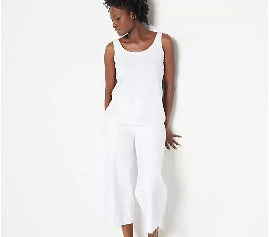 Women with Control Petite Tummy Control Gaucho Pants, White 3X A399491