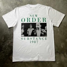 Vintage New Order Substance 1987 Short Sleeve White All Size Unisex Shirt YA40