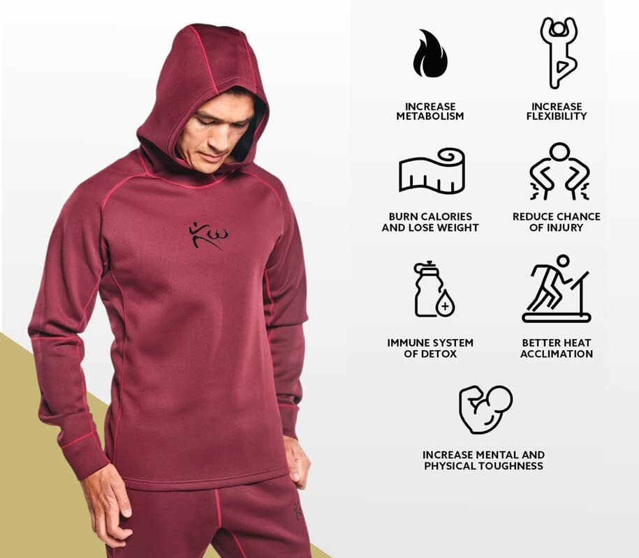  SweatTech Neoprene Sauna Hoodie Exercise Gear Heat XXLarge Krimson eBay
