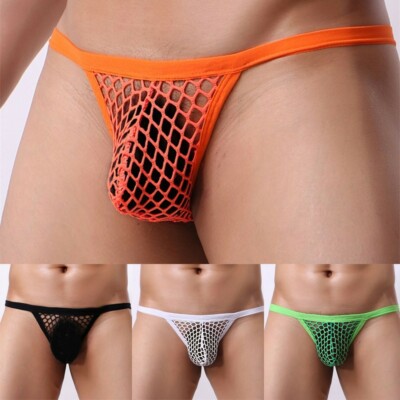 Men Sexy T-back Thin Thong Low-Waisted Underpant Underwear Boxer Briefs G String