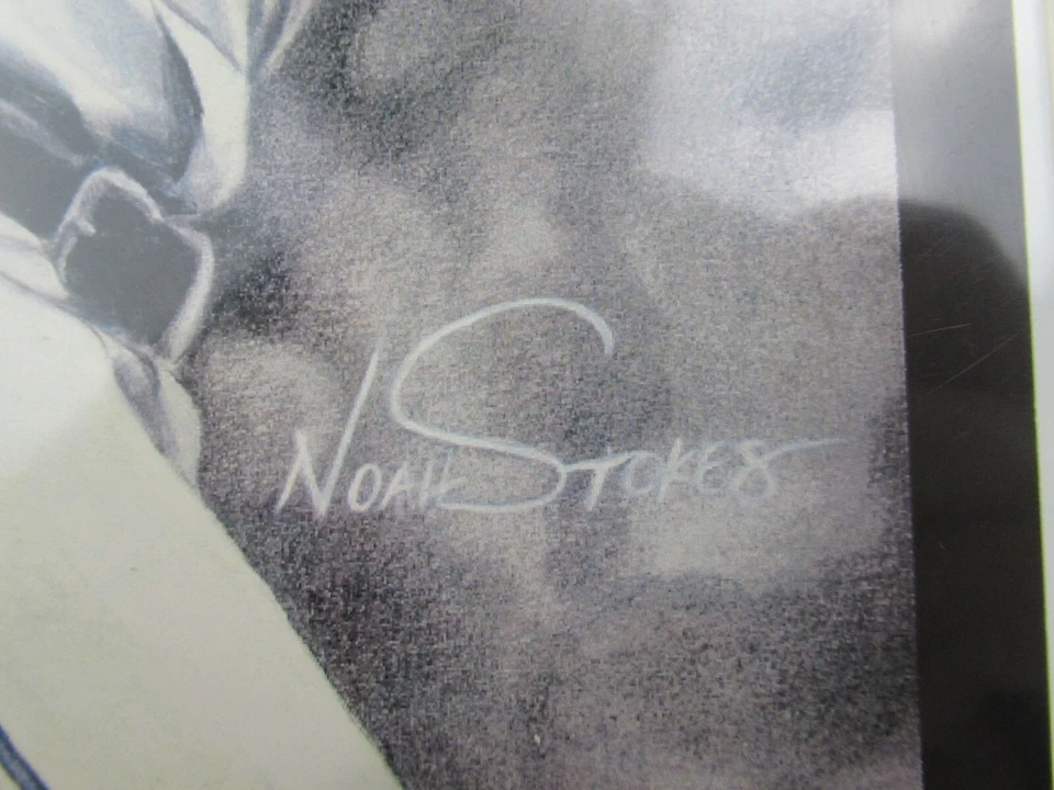 Foto autografiada por Carl Crawford edición limitada 8"x10" #35/50 arte de Noah Stokes Foto 4 de 4